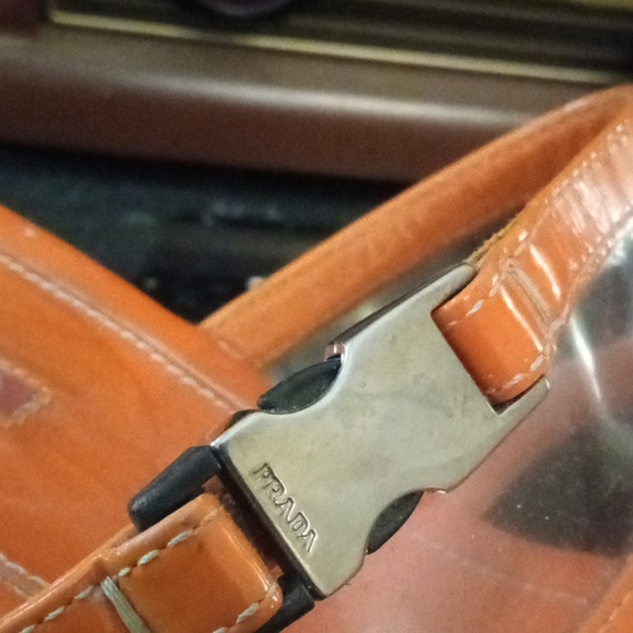 Prada Kitten Heel Sandals Size 37 Orange - Picture 3 of 5